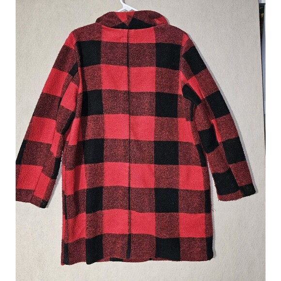 Old Navy Lumberjack Buffalo Plaid Jacket Women's Large Red Black Coat Cabincore - Picture 2 of 12